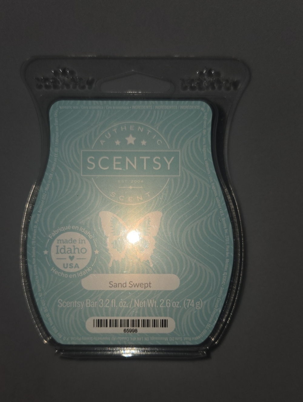 Scentsy Sand Swept Wax Bar - Teal Packaging